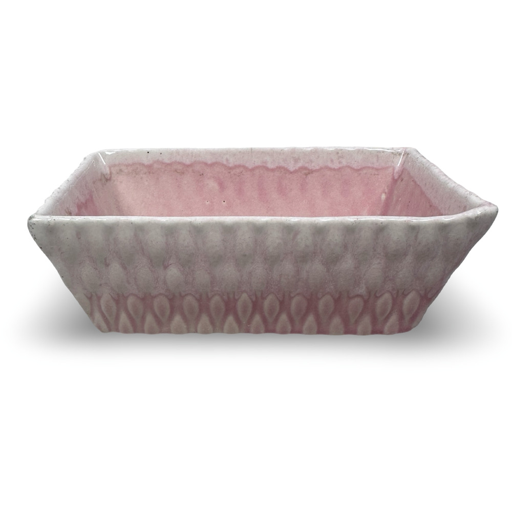 Vintage Cookson Pottery Planter MCM Rose Pink Drip‎ Glaze Mid-Century Modern 296